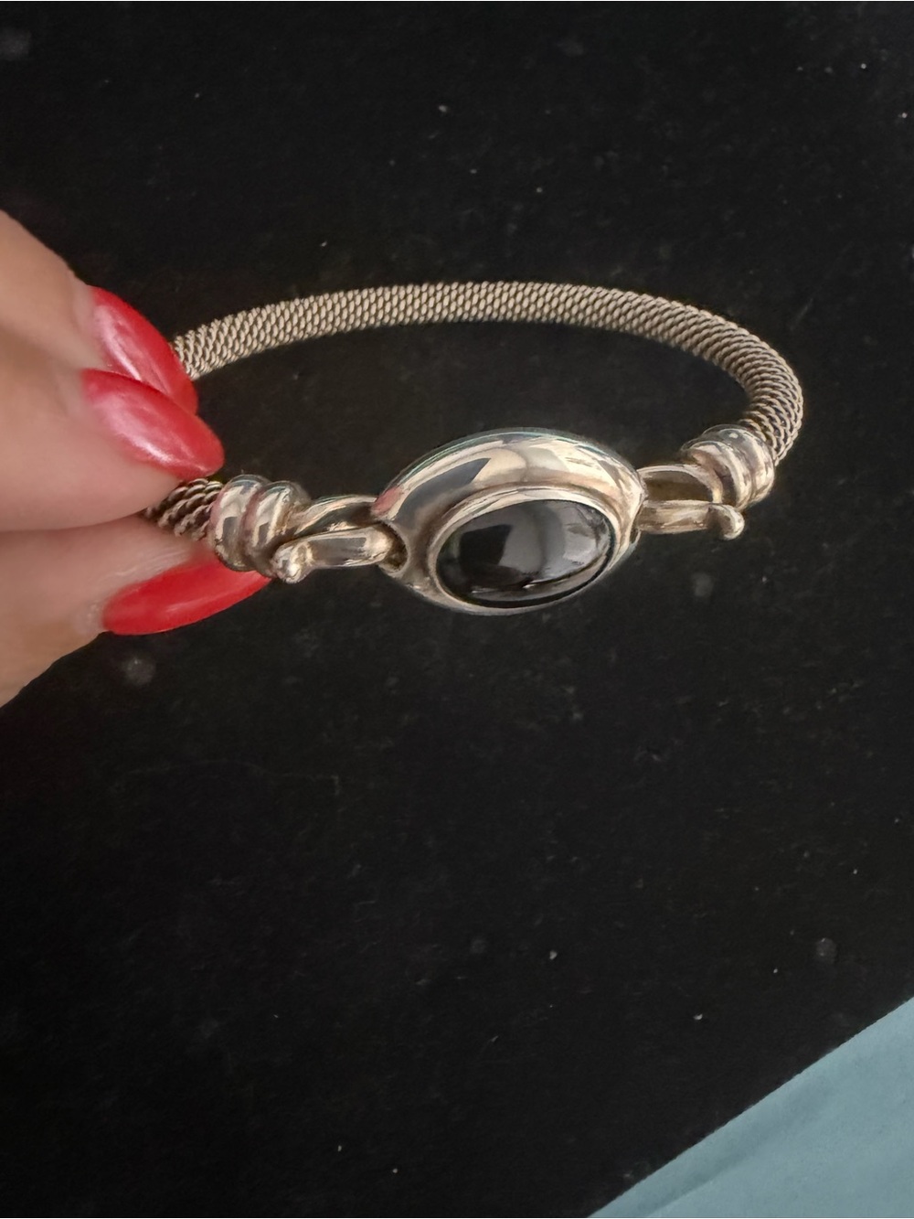 ESPO 925 Sterling silver vintage black onyx bracelet